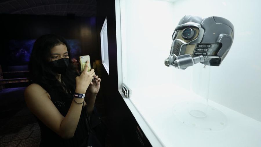Kostum Superhero Marvel di Jakarta (CNBC Indonesia/Tri Susilo)