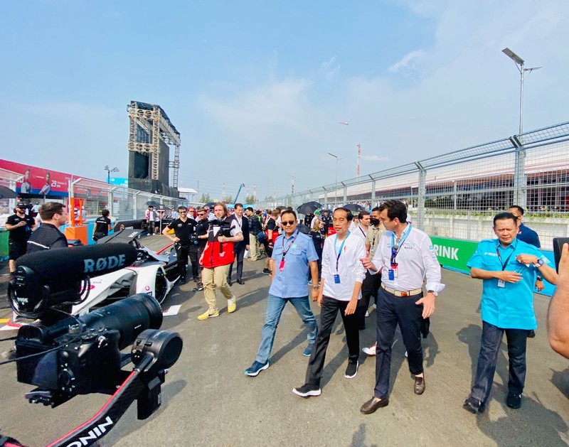Presiden Joko Widodo tiba di Sirkuit Formula E Ancol sekitar pukul 14.15 WIB, Sabtu, 4 Juni 2022. (Dok: Biro Pers Sekretariat Presiden)