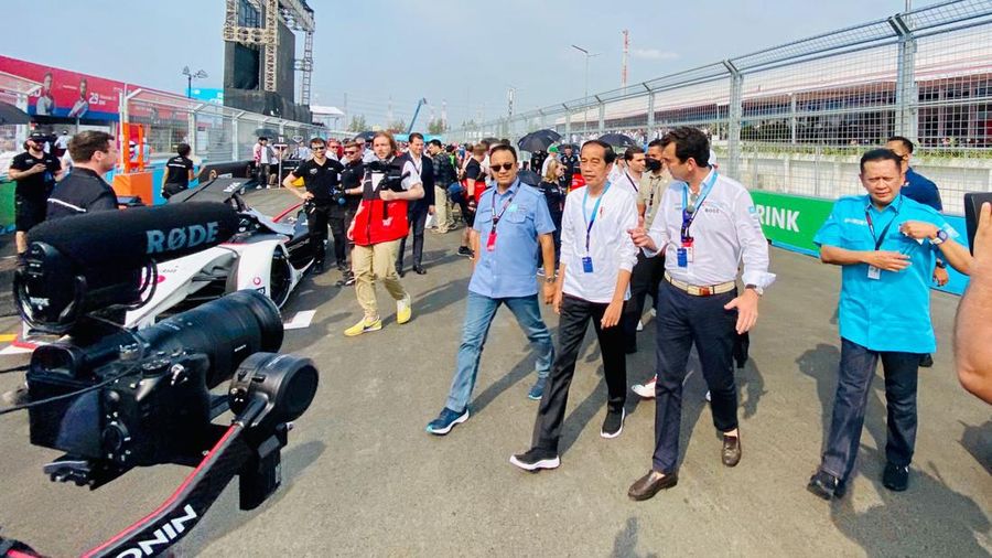 Presiden Joko Widodo tiba di Sirkuit Formula E Ancol sekitar pukul 14.15 WIB, Sabtu, 4 Juni 2022. (Dok: Biro Pers Sekretariat Presiden)