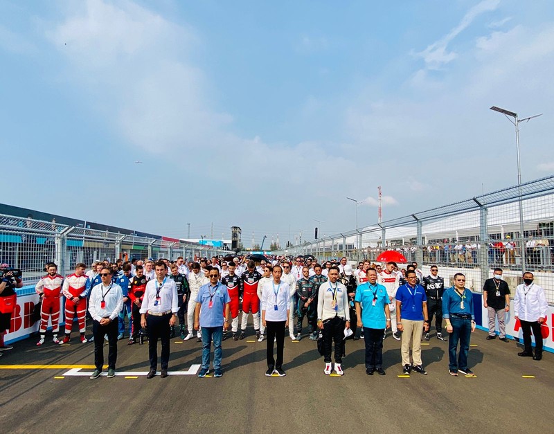Presiden Joko Widodo tiba di Sirkuit Formula E Ancol sekitar pukul 14.15 WIB, Sabtu, 4 Juni 2022. (Dok: Biro Pers Sekretariat Presiden)