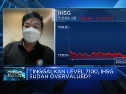 Tinggalkan Level 7.100, IHSG Sudah Overvalued?