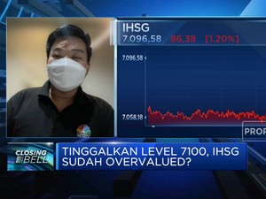 Tinggalkan Level 7.100, IHSG Sudah Overvalued?