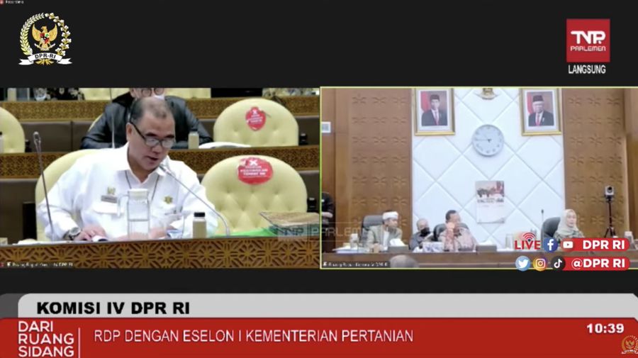 Komisi IV cecar Dirjen pkh kementan nasrullah soal vaksin PMK (Tangkapan layar youtube)