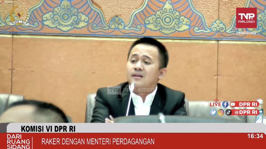 Komisi VI DPR RI raker dengan Menteri Perdagangan RI (Tangkapan layar)