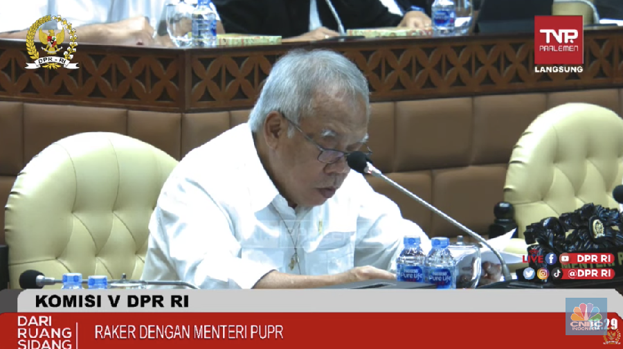 Komisi V DPR RI raker dengan Menteri PUPR (Tangkapan layar youtube)