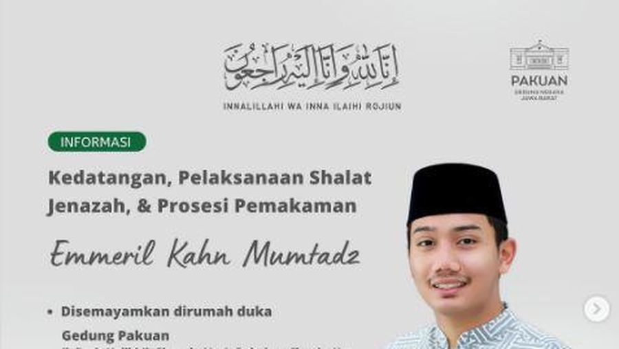 Info Pemakaman Emmeril Khan Mumtadz (Foto: Instagram @ataliapr/ @emmerilkahn)