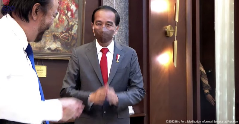 Persiden Joko Widodo makan siang bersama para ketua umum partai koalisinya di Istana Kepresidenan Jakarta. (Tagkapan Layar Youtube Sekretariat Presiden)