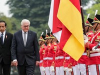 Gaya Jokowi Tak Pakai Masker Sambut Presiden Jerman