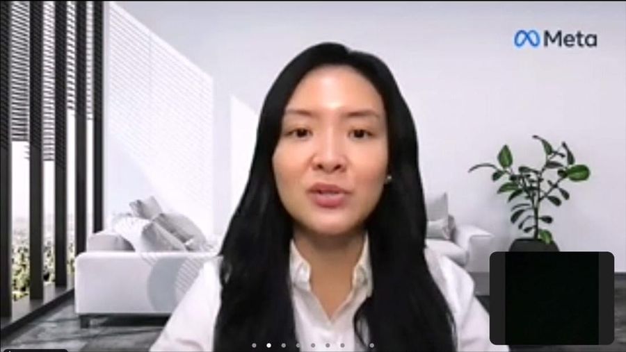 Arianne Jimenez, Privacy and Public Policy Manager Meta APAC dalam esi pemaparan mengenai pembaruan kebijakan privasi Meta, Jumat (17/6/2022)