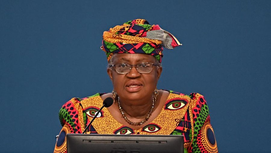 World Trade Organisation (WTO) Director-General anf former Nigeria's Foreign and Finance Minister Ngozi Okonjo-Iweala speaks during the press conference of the G20 High Level Independent Panel (HLIP) during the G20 finance ministers and central bankers meeting in Venice on July 9, 2021. (Photo by Andreas SOLARO / AFP) (Photo by ANDREAS SOLARO/AFP via Getty Images)