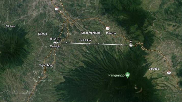 Rencana pembangunan jalan Tol Caringin - Cianjur Rencana pembangunan jalan Tol Caringin - Cianjur (Tangkapan layar Google Map)