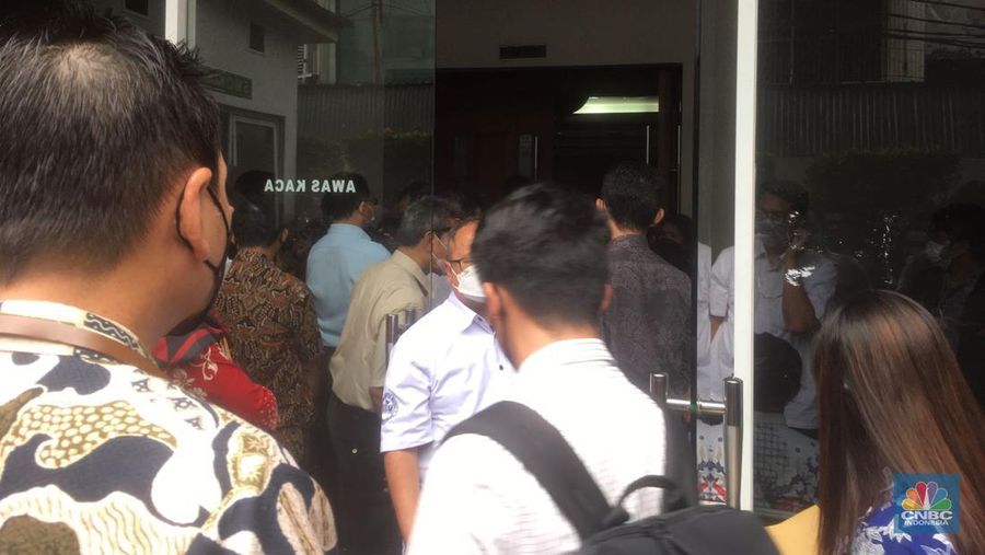 Sidang Penundaan Kewajiban Pembayaran Utang (PKPU) PT Garuda Indonesia di PN Jakarta Pusat, Jumat (17/6/2022). (CNBC Indonesia/Romys Bekinasri)