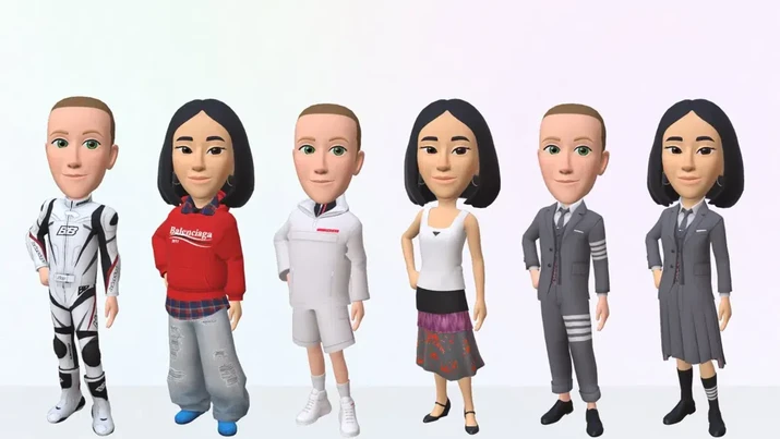 Mark Zuckerberg dan Eva Chen mencoba pakaian keluaran Thom Browne, Prada, dan Balanciaga untuk avatar mereka.
