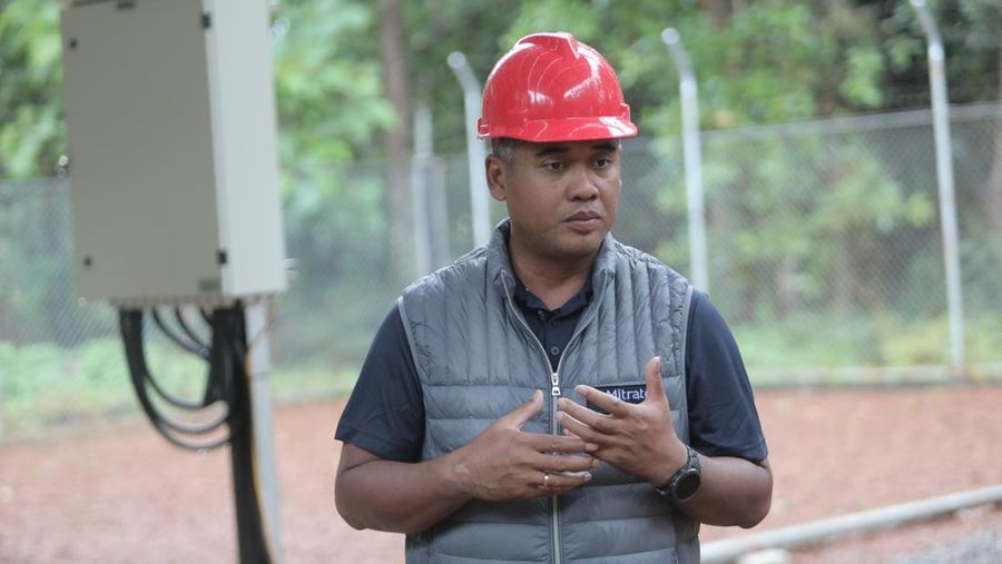 Dirut PT Dayamitra Telekomunikasi Tbk (MTEL) atau Mitratel, Theodorus Ardi Hartoko (CNBC Indonesia/Muhamad Sabki)