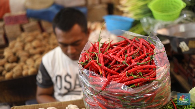 Harga Cabai Di Pasar Kebayoran Lama (CNBC Indonesia/Tri Susilo)