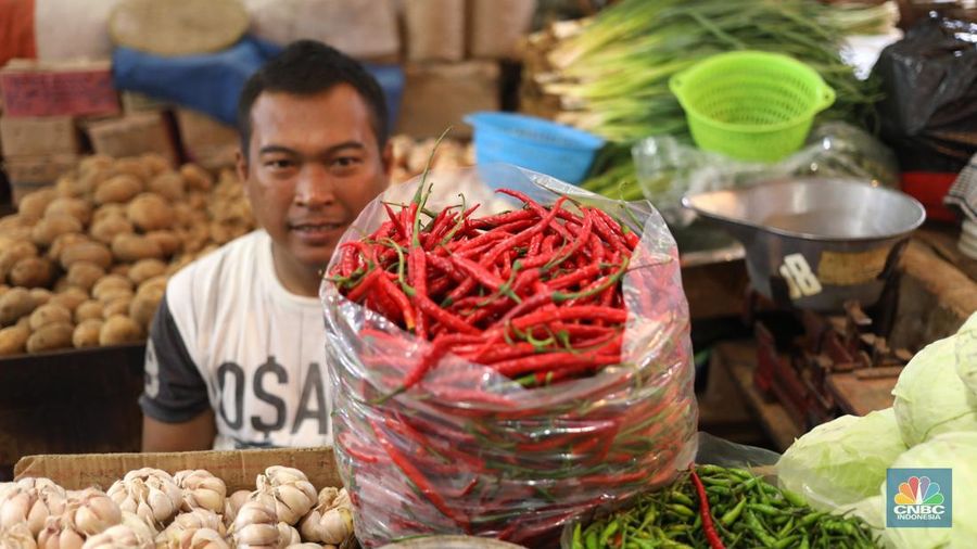 Harga Cabai Di Pasar Kebayoran Lama (CNBC Indonesia/Tri Susilo)