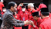 Gaya Jokowi, Megawati Hingga Ganjar Saat Rakernas PDIP 2022