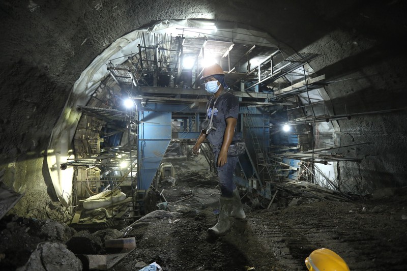 Terowongan Kereta Cepat KCIC (CNBC Indonesia/Tri Susilo)