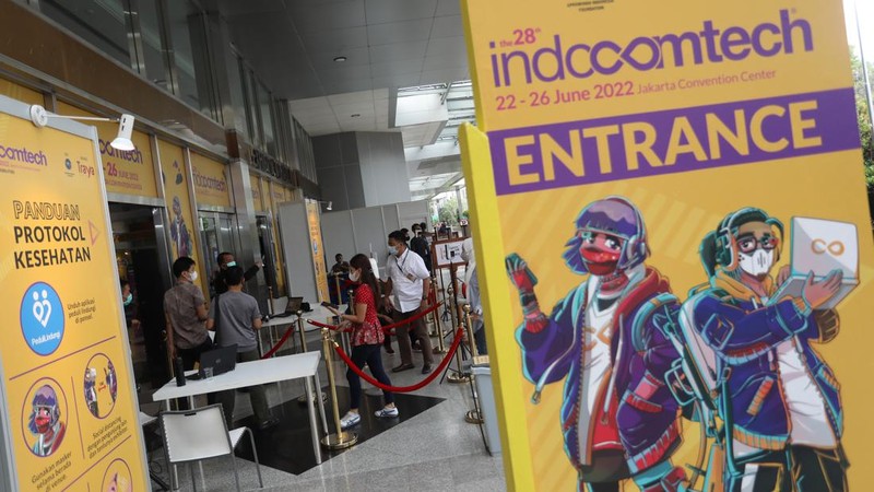 Indocomtech 2022 di Jakarta Convention Center (CNBC Indonesia/Andrean Kristianto)