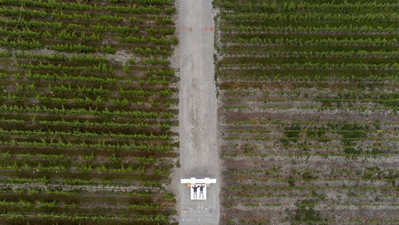 The Vineyard suite of the Null-Stern-Hotel (Zero-Star-Hotel), offering guests a choice between four open-air rooms in reaction to the world current state after the pandemic, by Swiss artists Frank and Patrik Riklin is pictured in Saillon, Switzerland June 15, 2022. Picture taken June 15, 2022. REUTERS/Denis Balibouse
