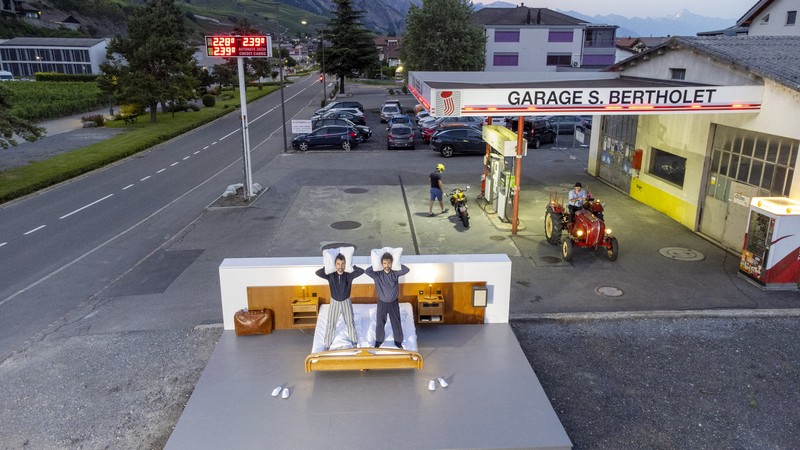 The Vineyard suite of the Null-Stern-Hotel (Zero-Star-Hotel), offering guests a choice between four open-air rooms in reaction to the world current state after the pandemic, by Swiss artists Frank and Patrik Riklin is pictured in Saillon, Switzerland June 15, 2022. Picture taken June 15, 2022. REUTERS/Denis Balibouse