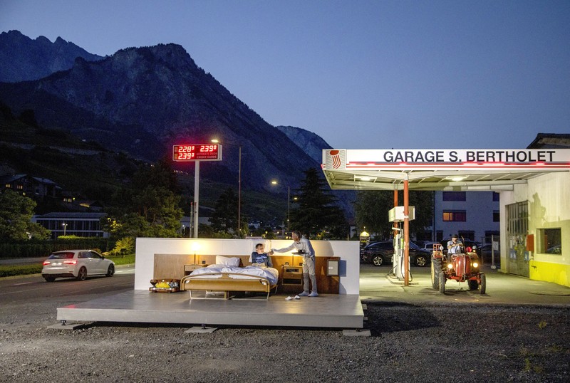 The Vineyard suite of the Null-Stern-Hotel (Zero-Star-Hotel), offering guests a choice between four open-air rooms in reaction to the world current state after the pandemic, by Swiss artists Frank and Patrik Riklin is pictured in Saillon, Switzerland June 15, 2022. Picture taken June 15, 2022. REUTERS/Denis Balibouse