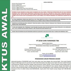 Harga IPO Dewi Shri Farmindo Rp 100/Saham, Listing 18 Juli