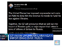 G7 Boikot Emas Dari Rusia
