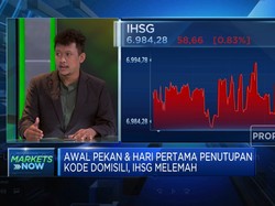 Hari Pertama Penutupan Kode Domisili, IHSG Sesi I Melemah