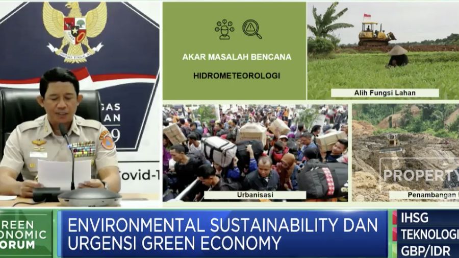 Letjen TNI Suharyanto dalam acara green economic forum (Tangkapan layar CNBC Indonesia TV)