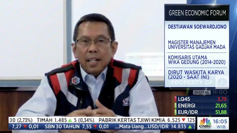 Direktur Utama PT Waskita Karya (Persero) Tbk Destiawan Soewardjono (Tangkapan layar CNBC Indonesia TV)