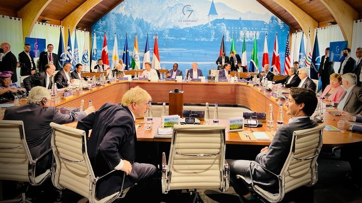 Presiden Joko Widodo menyerukan negara G7 dan G20 untuk bersama-sama mengatasi krisis pangan yang saat ini mengancam rakyat di negara-negara berkembang jatuh ke jurang kelaparan dan kemiskinan ekstrim. (Dok: Biro Pers Sekretariat Presiden) Presiden Joko Widodo menyerukan negara G7 dan G20 untuk bersama-sama mengatasi krisis pangan yang saat ini mengancam rakyat di negara-negara berkembang jatuh ke jurang kelaparan dan kemiskinan ekstrim. (Dok: Biro Pers Sekretariat Presiden)