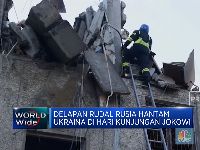 8 Rudal Rusia Hantam Ukraina di Hari Kunjungan Jokowi
