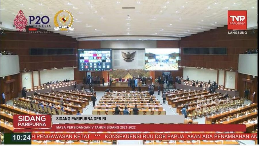 Penyampaian laporan Banggar di DPR RI (Tangkapan layar TV Parlemen)