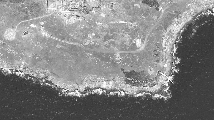 Pulau ular Ukraina. (via REUTERS/UKRAINE OPERATIONAL COMMAND SOUT)