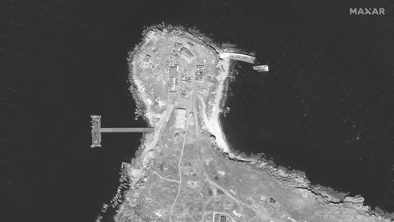 Pulau ular Ukraina. (via REUTERS/UKRAINE OPERATIONAL COMMAND SOUT)