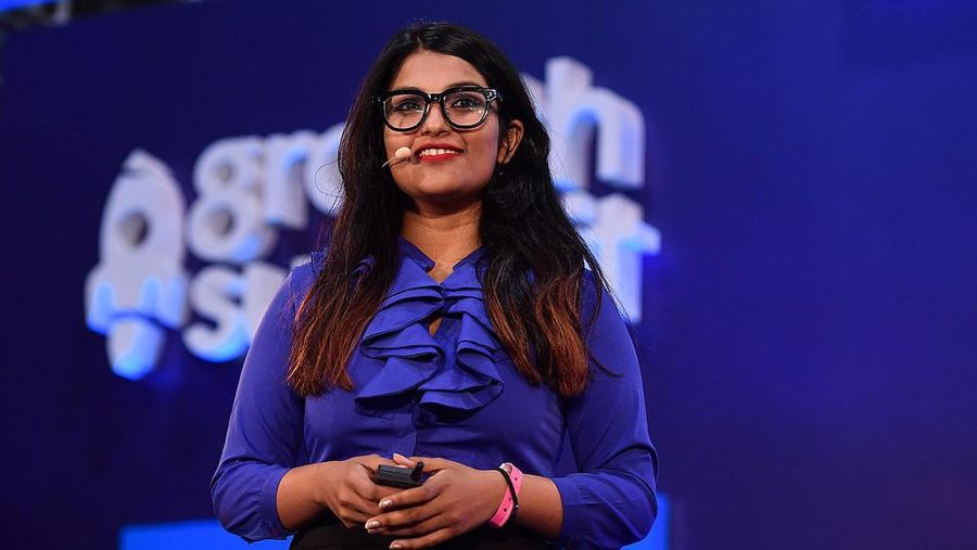 Ankiti Bose sebagai CEO and Co-founder Zilingo Pte Ltd. dalam konferensi Growth Summit Stage di Hong Kong pada 12 Juli 2018