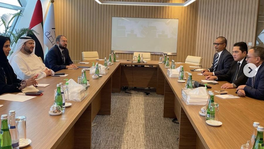 foto/ Bertemu pimpinan dua badan investasi milik Pemerintah UAE: Abu Dhabi Investment Authority (ADIA) dan ADQ./ Instagram : erickthohir