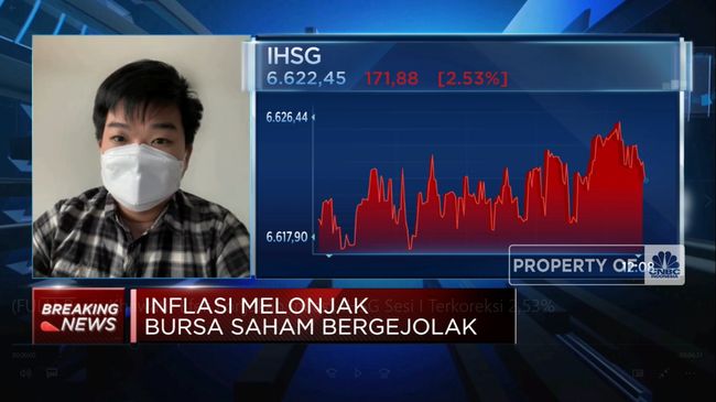 Khawatir Efek Lonjakan Inflasi, IHSG Sesi I Terkoreksi 2,5%