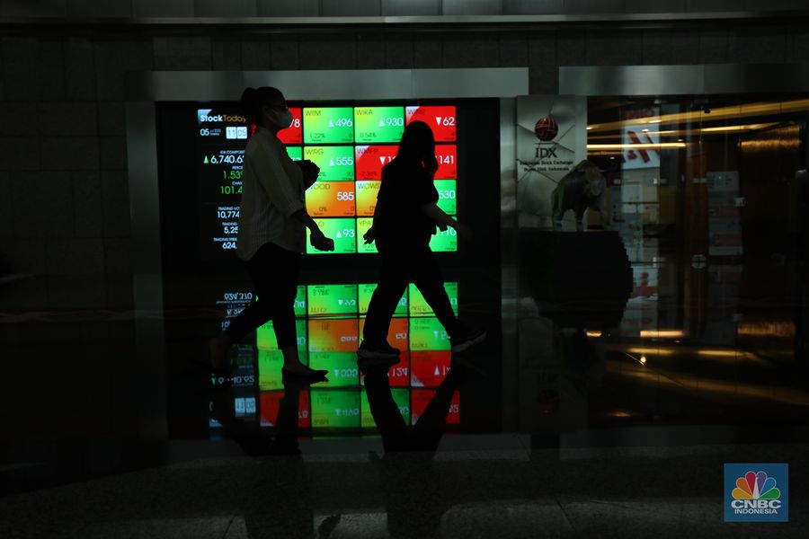 Layar digital pergerakan Indeks Harga Saham Gabungan (IHSG)