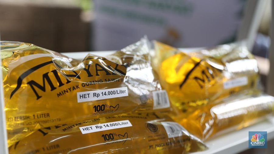Minyak goreng kemasan rakyat (Minyakita). (CNBC Indonesia/ Muhammad Sabki)