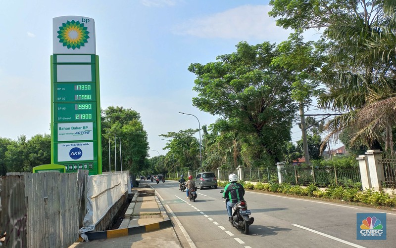 SPBU British Petroleum (BP). (CNBC Indonesia/ Muhammad Sabki)