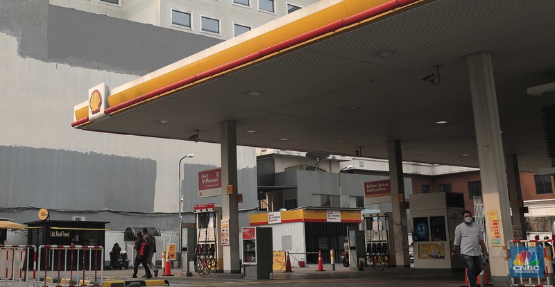 SPBU British Petroleum (BP). (CNBC Indonesia/ Muhammad Sabki)