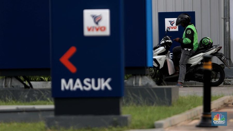 SPBU VIVO. (CNBC Indonesia/ Muhammad Sabki)