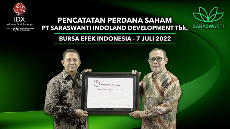 Pencatatan perdana saham PT Saraswati Indoland Development Tbk. (Dok. SWID)