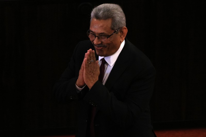 1191439961 Sri Lankan President Gotabaya Rajapaksa attends ceremonial inauguration of fourth session of the Eighth Parliament at the Parliament complex, Colombo, Sri Lanka. Friday, 3 January 2020.
(Photo by Tharaka Basnayaka/NurPhoto via Getty Images)