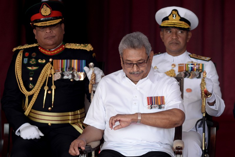 Sri Lankan President Gotabaya Rajapaksa attends  ceremonial inauguration  of fourth session of the Eighth Parliament at the Parliament complex, Colombo, Sri Lanka. Friday, 3 January  2020.

 (Photo by Tharaka Basnayaka/NurPhoto via Getty Images)