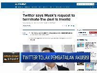 Twitter Tolak Pembatalan Akuisisi
