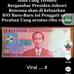 Viral Uang Rupiah Bergambar Wajah Jokowi, BI Buka Suara