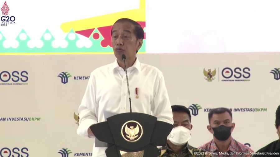 Jokowi di acara Pemberian Nomor Induk Berusaha Pelaku UMK Perseorangan Tahun 2022, Jakarta, 13 Juli 2022